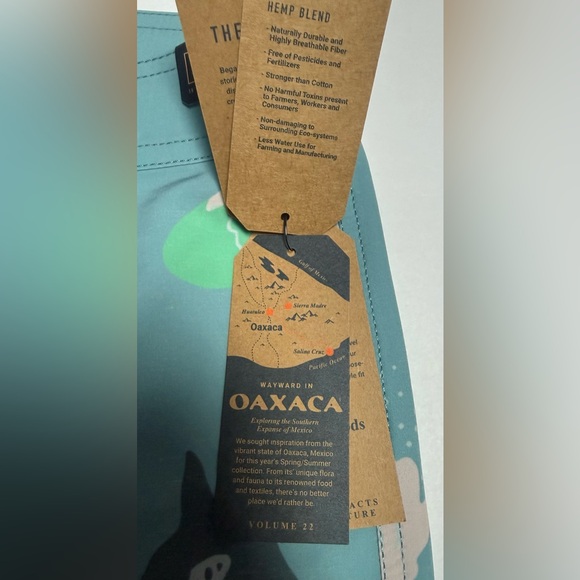 NWT Roark Hemp Blend 18” Men's Graphic Swim Board Shorts - Teal and Yellow 32 - Picture 11 of 15